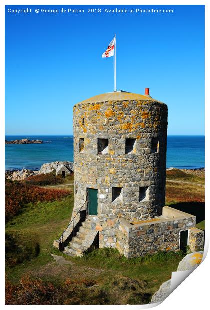Martello Tower No 5, Lancresse, Guernsey Print by George de Putron