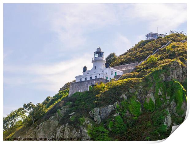 Point Robert Lighthouse Sark Print by George de Putron