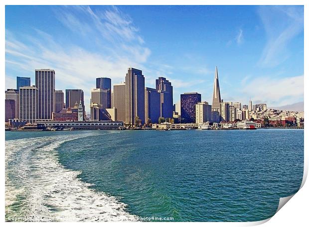 USA, California, San Francisco skyline from sea Print by Luisa Vallon Fumi