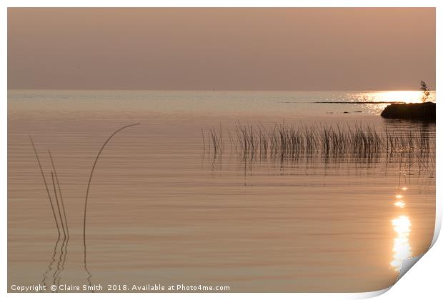 Beautiful calm sunset on the Lake Huron Shoreline  Print by Claire Smith