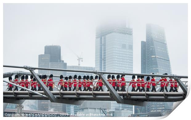 Marching across London Print by WATCHANDSHOOT 