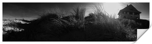 dune with beachhouse in Black and White Print by youri Mahieu