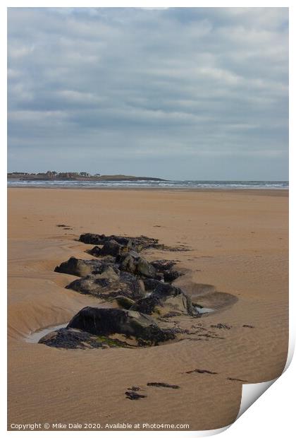 Rocks on a Sandy Beach 2 Print by Mike Dale