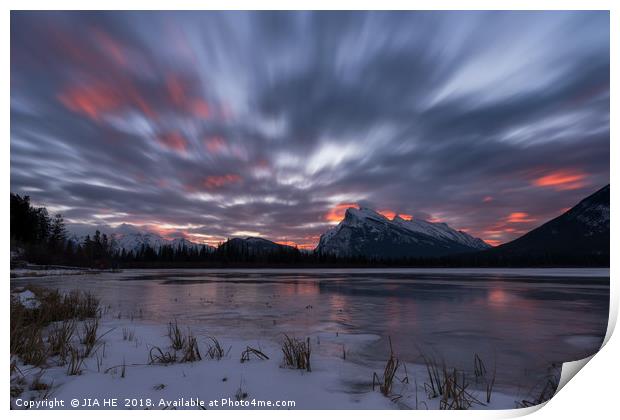 Banff National Park landscape - Vermilion Lakes Print by JIA HE