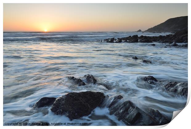 Cornish sunset - Lizard coast. Print by Steve Bishop