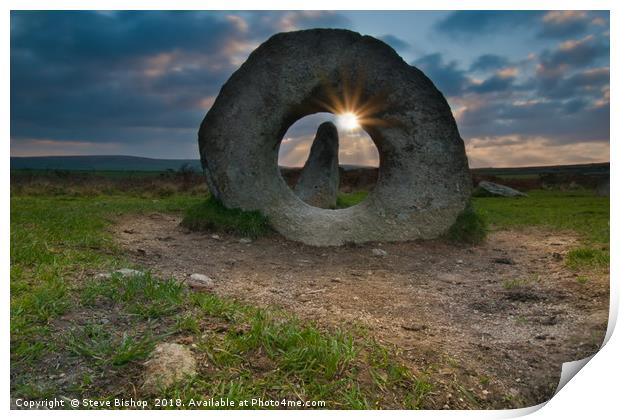 Men an Tol solar alignment - ancient Cornwall Print by Steve Bishop
