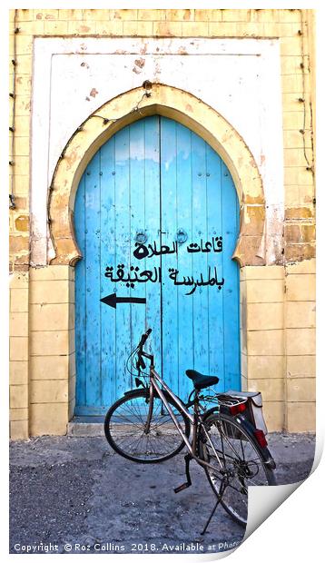 Door and Bicycle, Morocco Print by Roz Collins