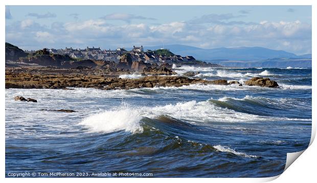 The Majestic Seascape of Burghead Village Print by Tom McPherson