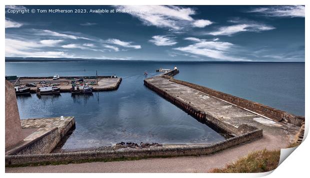 Burghead Harbour Scenic View Print by Tom McPherson