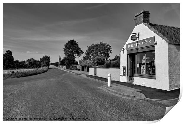 Duffus Village Scenic View in Black and White Print by Tom McPherson