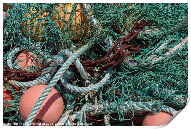 Abstract marine shapes of nets chains and rope Print by Tom McPherson