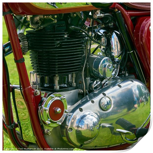 "Timeless Beauty: The Vintage Motorcycle Engine" Print by Tom McPherson