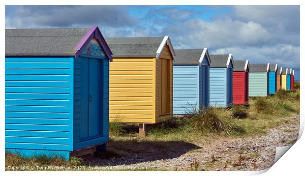 Captivating Findhorn Beach Huts Print by Tom McPherson