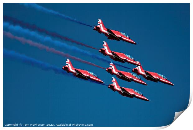 Red Arrows' Breath-taking Aerial Stunts Print by Tom McPherson