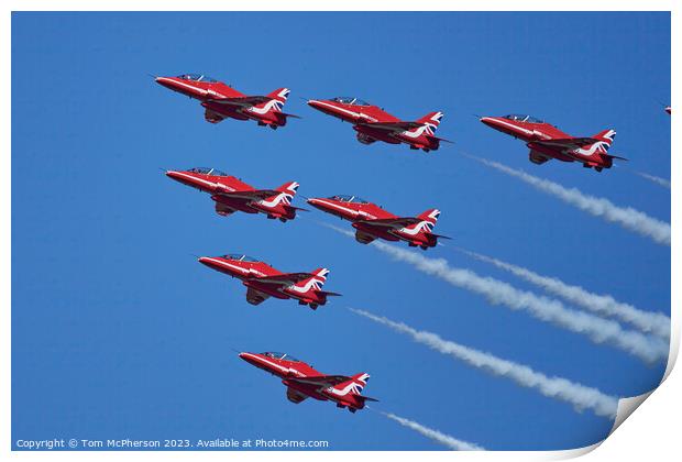 'RAF's Spectacular Red Arrows Display' Print by Tom McPherson