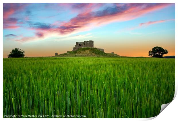Enlightening Dawn at Historic Duffus Castle Print by Tom McPherson