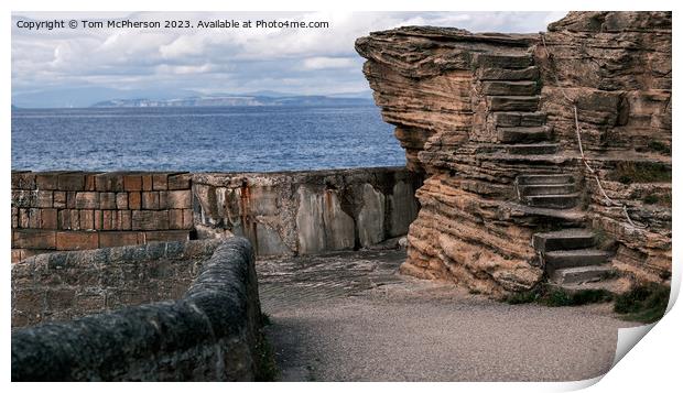 Ancient Pictish Pathway: Burghead Sandstone Steps Print by Tom McPherson