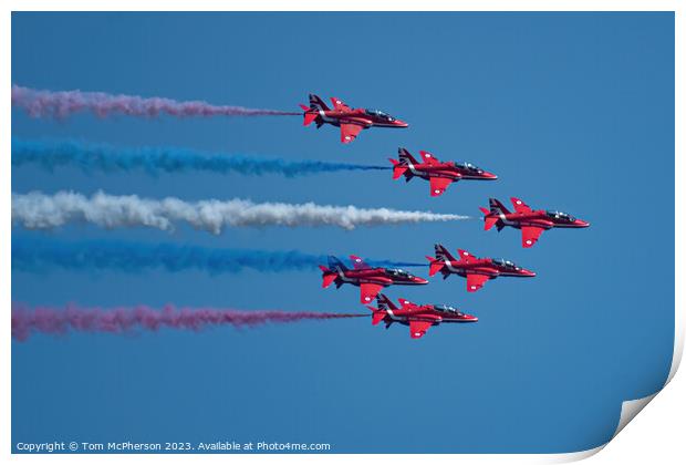 Exhilarating Sky Dance of the Red Arrows Print by Tom McPherson