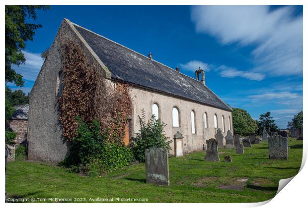 Time-Weaved Heritage: Alves Kirkyard Print by Tom McPherson