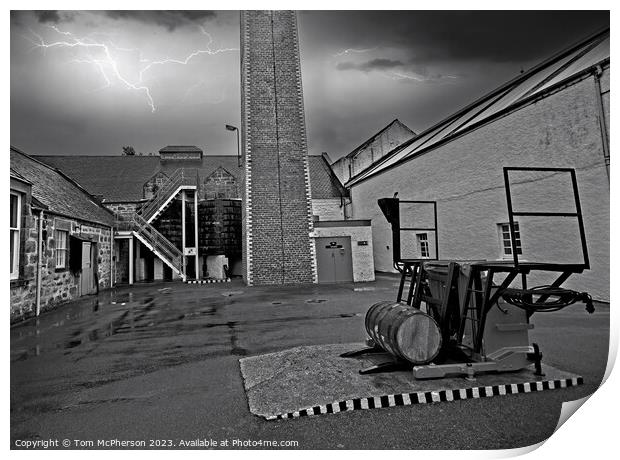 Storm Over Dallas Dhu distillery  Print by Tom McPherson