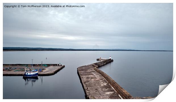 Burghead Harbour Pier Print by Tom McPherson