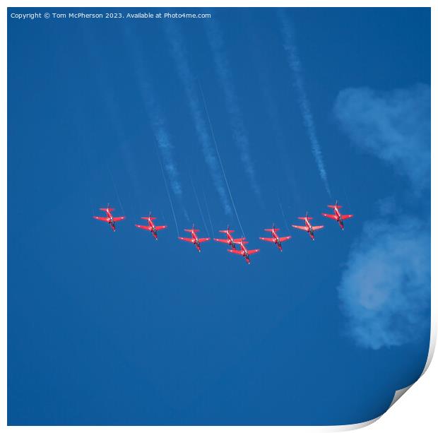 Red Arrows In Flight Print by Tom McPherson