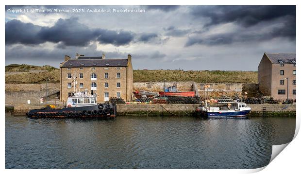 Burghead harbour Print by Tom McPherson