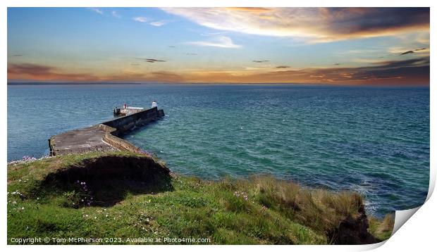 Fiery Sky over Burghead Bay Print by Tom McPherson