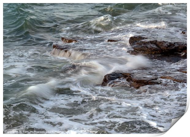 Sea Over Rocks Print by Tom McPherson