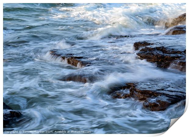 Sea over Rocks Print by Tom McPherson