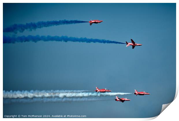 Red Arrows at Lossiemouth Print by Tom McPherson