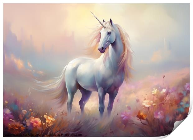 Unicorn painting Print by Kia lydia