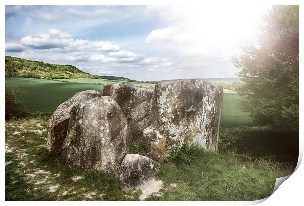 Ancient Druid Long barrow Print by Kia lydia