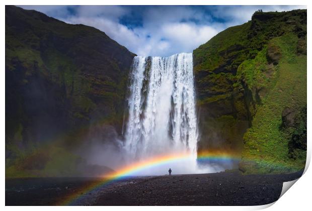 The waterfall Skogafoss in Iceland Print by Dalius Baranauskas