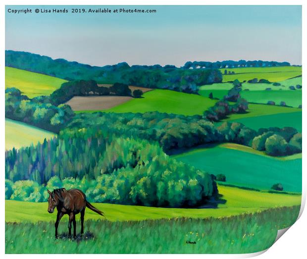 Summer Grazing: Triptych (Right) Print by Lisa Hands