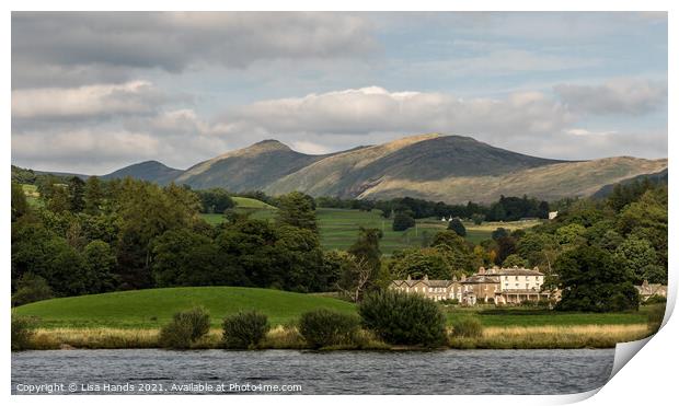 On Windermere's shore Print by Lisa Hands