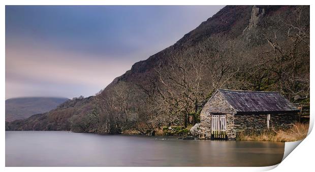 Dinas Boathouse Print by Ray Tickle