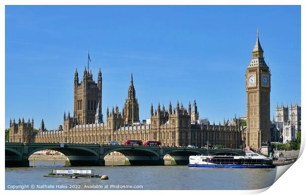 Houses of Parliament, London Print by Nathalie Hales