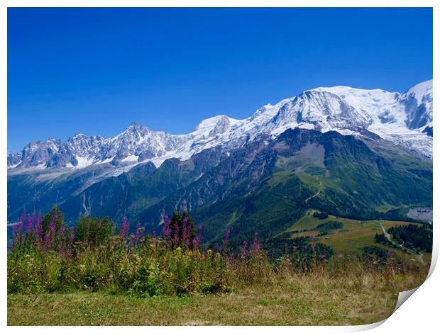 Mont Blanc Panorama Print by Nathalie Hales