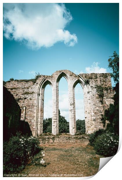 The Abbey of Beauport in French Brittany Print by Juan Jimenez
