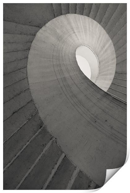 Stairs at Gdanski Bridge in Warsaw, Poland. Print by Robert Pastryk