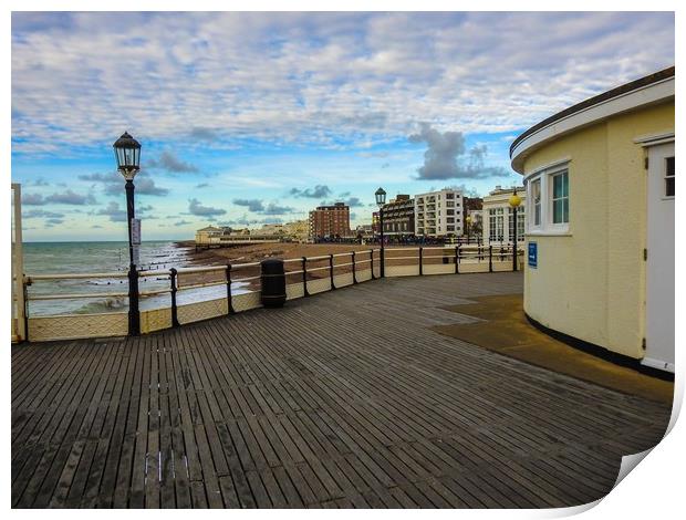 Worthing pier Print by Debbie Payne