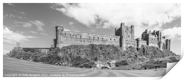 Historic Bamburgh Castle: A Monochrome Narrative Print by Holly Burgess