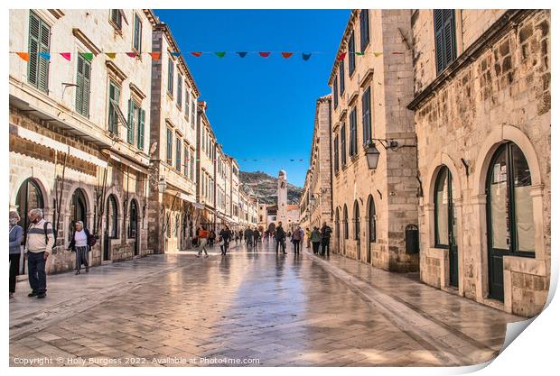 'Historic Stradun: Heartbeat of Dubrovnik' Print by Holly Burgess