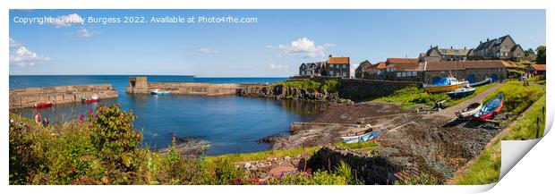 Craster's Maritime Charm, Northumberland Print by Holly Burgess