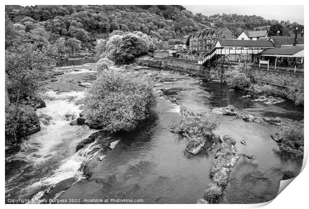 'Charming Llangollen: A Monochrome Perspective' Print by Holly Burgess