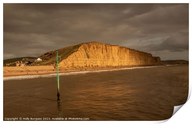 Crumbling Cliffs: West Bay's Dramatic Landscape Print by Holly Burgess