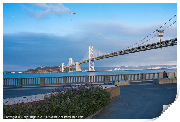 Bay bridge San Francisco USA   Print by Holly Burgess
