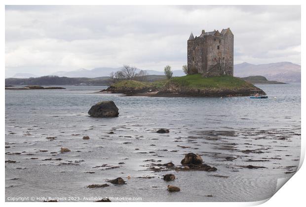 Castle Stalker on the route to Fort William Scotland  Print by Holly Burgess