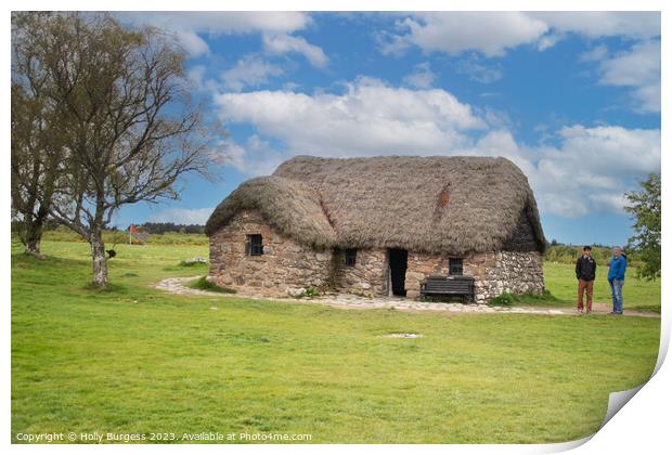 Echoes of Culloden: Leanach Cottage's Stirring Pas Print by Holly Burgess